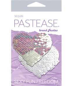 Pastease Color Changing Flip Sequins Heart Pearl White O S