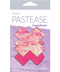 Pastease Color Changing Flip Sequins Cross Pasties Pink O S