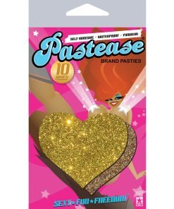 Pastease Gold Glitter Heart Pasties O S