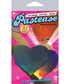 Pastease Hologram Heart Silver Pasties O S