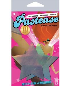 Pastease Holographic Star Silver Pasties O S