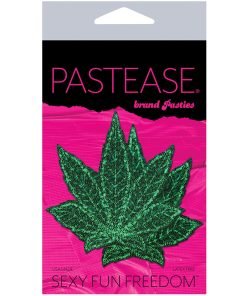 Pastease Glitter Marijuana Leaf Green Pasties O S