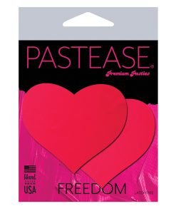 Pastease Basic Heart Black Light Reactive Neon Red O S