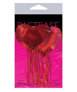 Pastease Tassel Holographic Heart Red O S