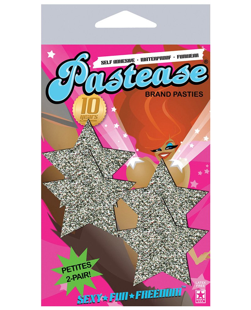 Petites Silver Glitter Star O S 2 Pack Pasties