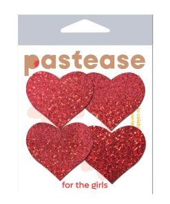 Pastease Premium Petites Glitter Heart Red O S Pack Of 2 Pair