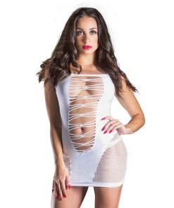 Beverly Hills Naughty Girl String Fishnet Dress White O S