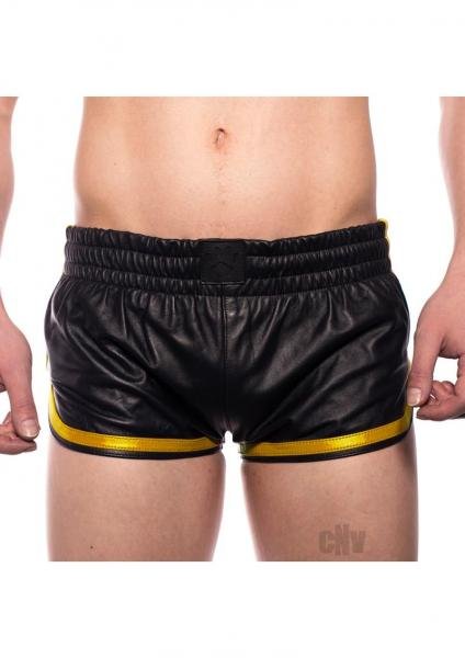 Prowler Red Leather Sport Shorts Yell