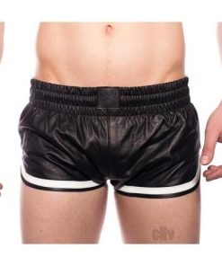Prowler Red Leather Sport Shorts Wht
