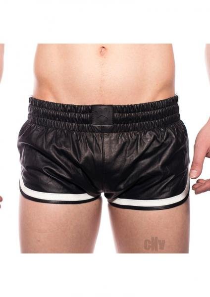 Prowler Red Leather Sport Shorts Wht