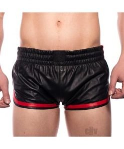 Prowler Red Leather Sport Shorts Red
