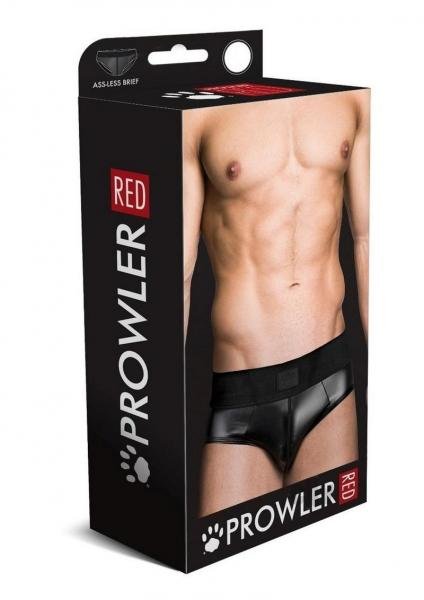 Prowler Red Wetlook Assless Brief Blk