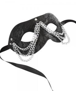 Sincerely Chained Lace Mask Black O S