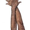 Rhinestone Fishnet Opera Gloves Os Blk
