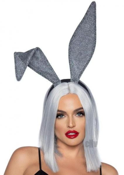 Glitter Bunny Ears O S Silver