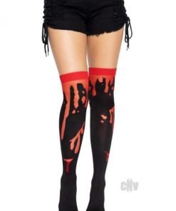 Splatter Thigh Highs Os Red