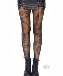 Snake Net Tights Black