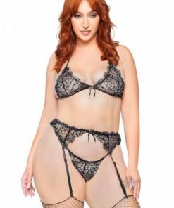 Rhinestone Eyelash Lace 3pc 1x 2x Blk