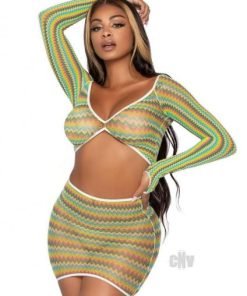 Zig Zag Net Gauntlet Set 2pc Os Grn