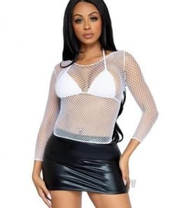 Spandex Long Sleeve Ind Net Shirt Os Wht