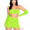 Checkerboard Bandeau Skirt Warmer Os Grn