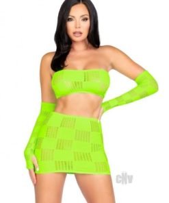 Checkerboard Bandeau Skirt Warmer Os Grn