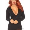 Rib Romper Long Johns Snap Flap Xl Blk