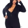 Brushed Romper Long John Flap 2x 4x Blk