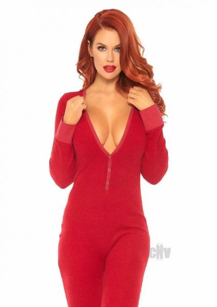Cozy Brushed Long Johns W Flap Red