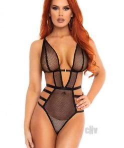 Fishnet Gstring Teddy Sm Black