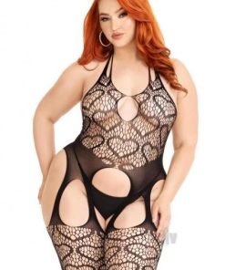 Seamless Heart Suspend Body 1x 2x Blk
