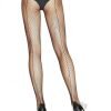 Fishnet Backseam Hose Plus Black