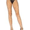 Indescent Rhinestone Net Tights Os Blk