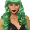 Misfit Long Wavy Bang Wig O S Green