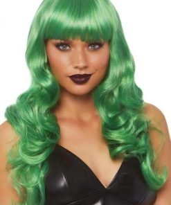 Misfit Long Wavy Bang Wig O S Green
