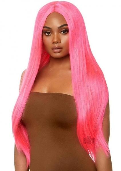 Long Straight 33 Cntr Part Wig O S Pnk