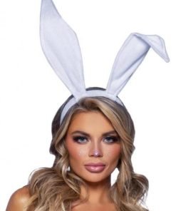 Bendable Velvet Bunny Ears O S White