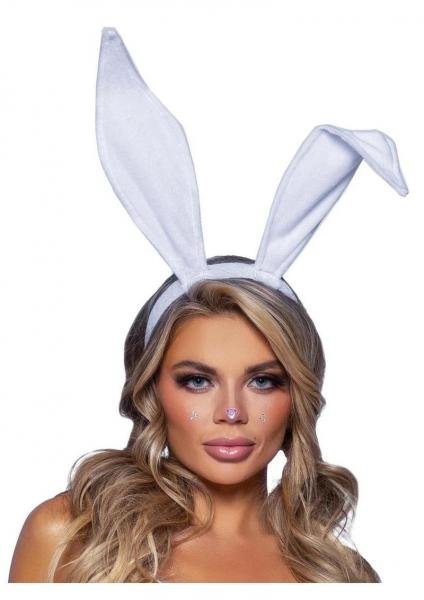 Bendable Velvet Bunny Ears O S White
