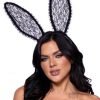 Ruffle Bunny Ears O S Black