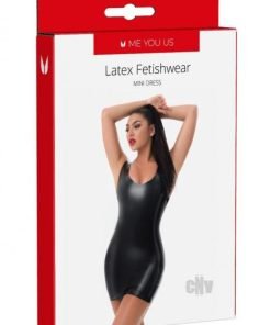 Myu Latex Mini Dress Black