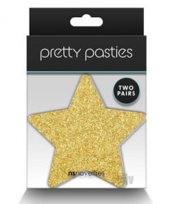 Pretty Pasties Glitter Stars Blk Gld