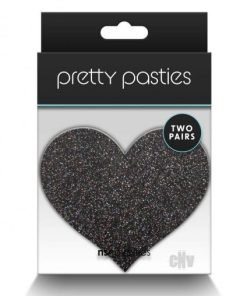 Pretty Pasties Glitter Hearts Blk Gld