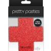 Pretty Pasties Glitter Cross Red Slv