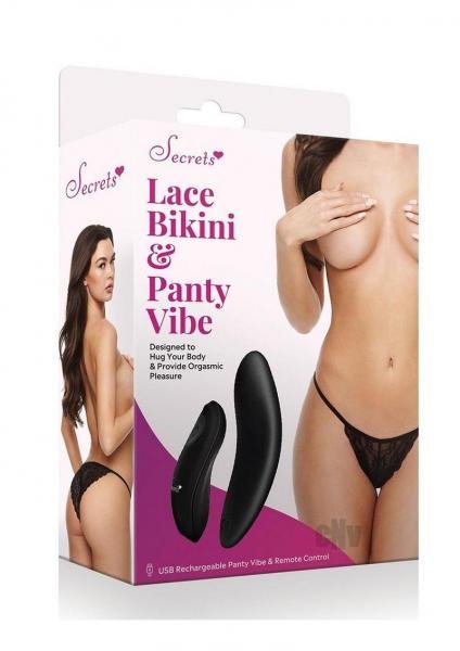 Secret Lace Panty Remote Vibe Black