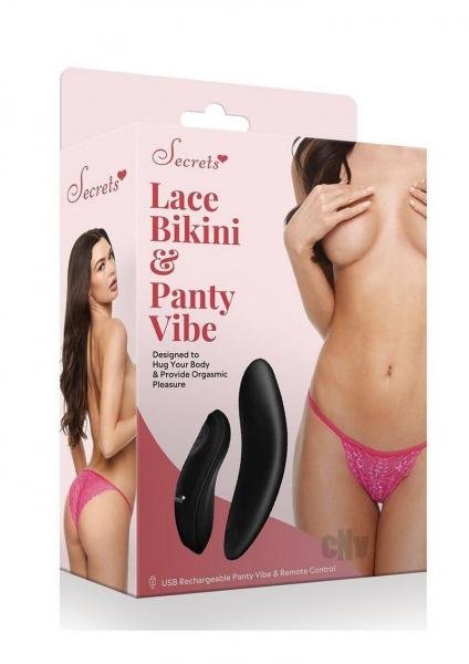 Secret Lace Panty Remote Vibe Pink