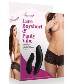 Secret Lace Boyshort Remote Black