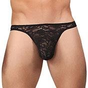 Bong Thong Stretch Lace Black Large Xl