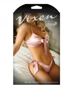 Vixen Girl Like You Satin Tie Front Top Side Tie Panty L Xl