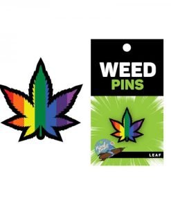 Weed Pin Rainbow Marijuana Leaf
