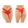 Daphne Microfiber Brazilian Cut Panty With Criss Cross Lace Waistband 6 Pack Red